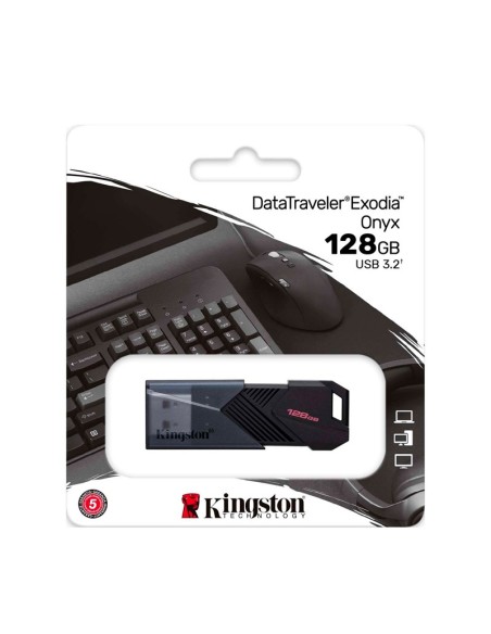 Memoria Flash USB Kingston DataTraveler Exodia Onyx, 128GB USB 3.2 Gen 1, Color Negro Mate