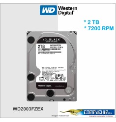 Disco duro Western Digital Black, 2TB, SATA 6 Gb/s, 7200 RPM, 3.5".