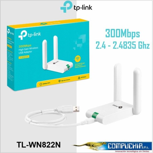 Adaptador USB Inalámbrico de Alta Ganancia 300Mbps