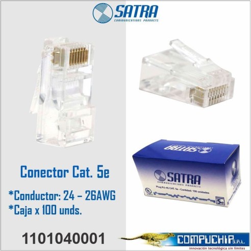 Conector Cat. 5e Caja x100 unid.
