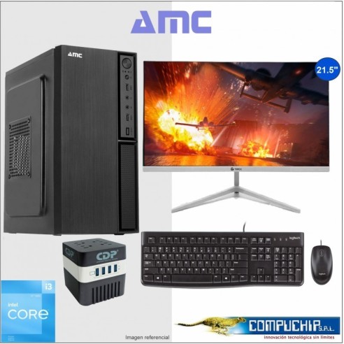 PC INTEL CORE I3-12100 3.3 GHZ,H610 8GB DDR4, 512GB SSD, MONITOR 21.5".