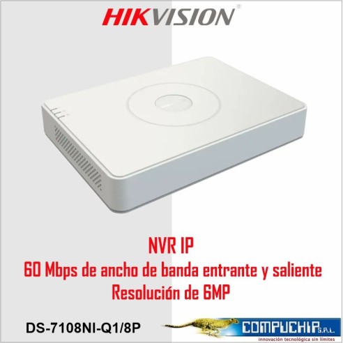NVR IP HIKVISION DS-7108NI-Q1/8P 8-ch Mini 1U 8 PoE NVR