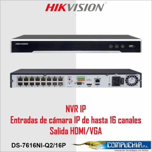 NVR IP HIKVISION DS-7616NI-Q2/16P