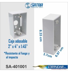 CAJA ADOSABLE 2 x 4 x 1.45 Blanca SATRA