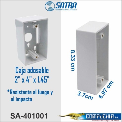 CAJA ADOSABLE 2 x 4 x 1.45 Blanca SATRA
