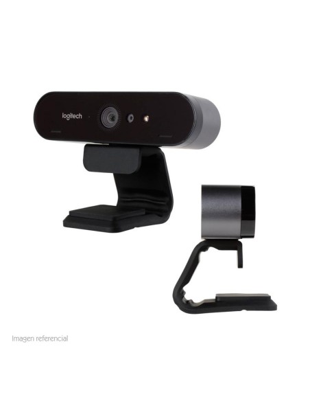 Cámara web Logitech Brio, hasta 4K HD, HDR, microfono, zoom digital 5x, USB 3.0.