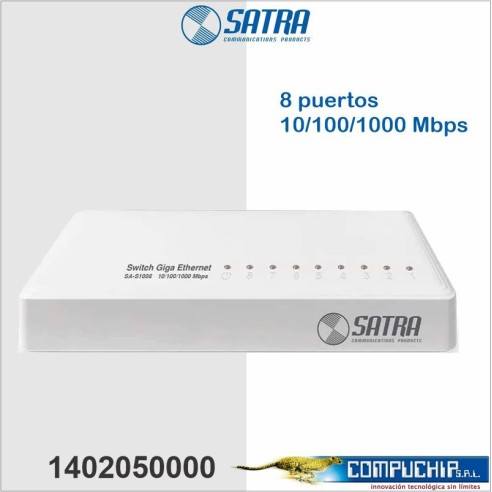 Switch 8 puertos Giga Ethernet para escritorio