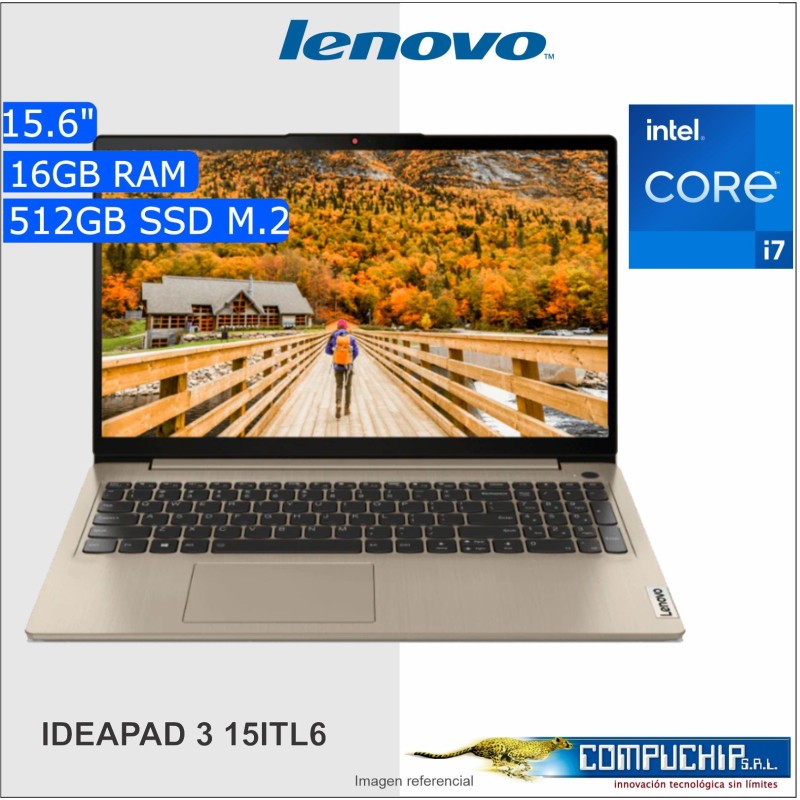 Laptop Lenovo IdeaPad 3 15ITL6 15.6" FHD TN Core i7-1165G7 2.8/4.7GHz, 16GB DDR4-3200MHz 512GB SSD.