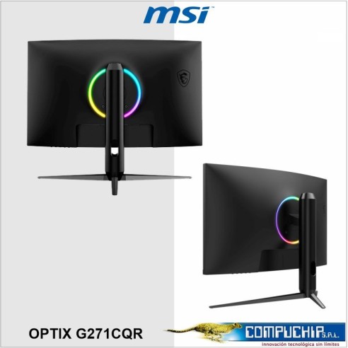 Monitor MSI Optix G271CQR, 27" CURVO(1000R) 2560x1440 (WQHD) VA, HDMI(2)/DP(1)/Earphone(1)