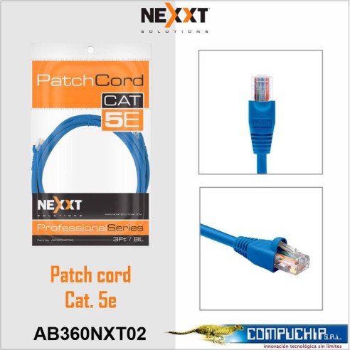 PATCH CORD UTP  CAT5E, NEXXT, 0.90 METROS