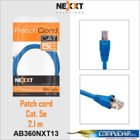 PATCH CORD UTP CAT5E, NEXXT , 2.1 METROS