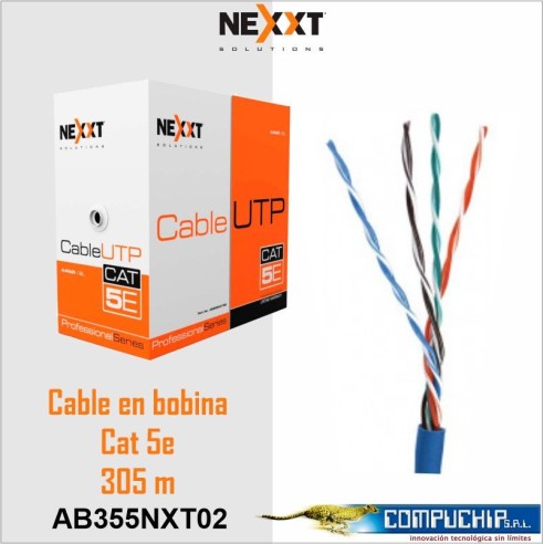 CABLE TRENZADO CAT.5E UTP, NEXXT, 305 METROS, AZUL