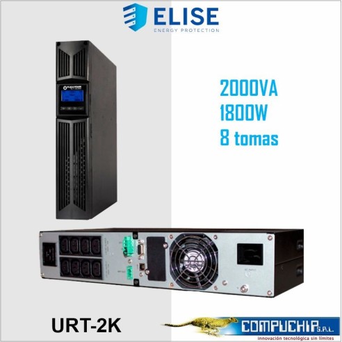 UPS Elise Plug & Power URT-2K, On-Line, 2000VA, 1800W, 220V, DB-9 RS-232/USB.