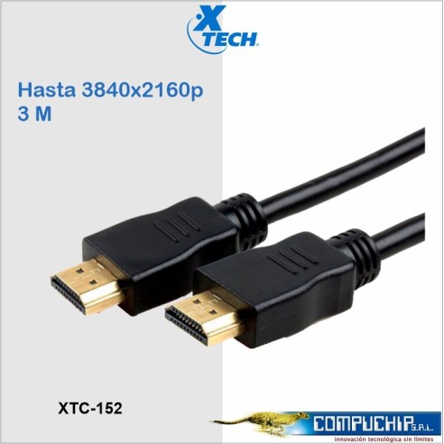 Cable con conector HDMI macho a HDMI macho Xtech XTC-152