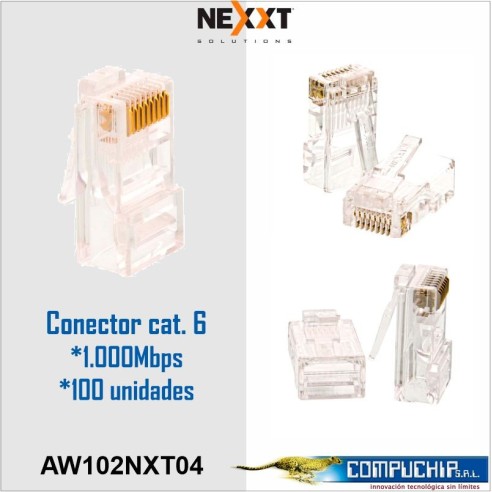 Conector RJ45 Cat.6 (100/pck)