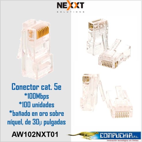Conector RJ45 30" Cat.5e (100/pck)