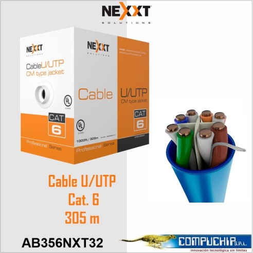 CABLE UTP CAT. 6, NEXXT, 305 METROS, AZUL