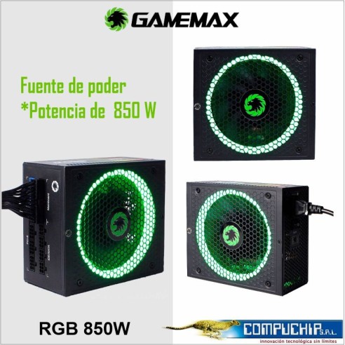 FUENTE DE PODER GAMEMAX RGB-850W MODULAR 80PLUS GOLD