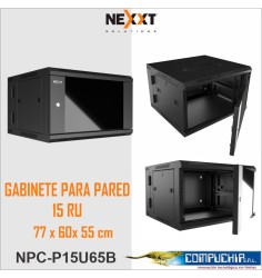 GABINETE DE PARED ABATIBLE, NEXXT, 15 RU, COMPLETAMENTE ENSAMBLADO.