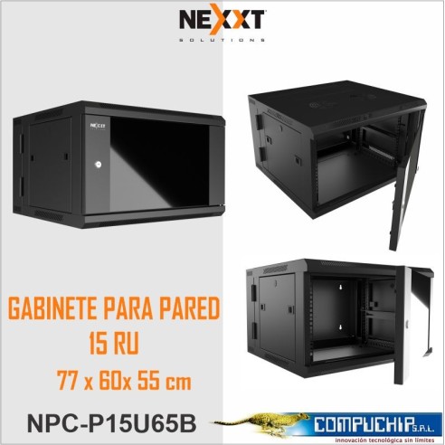 GABINETE DE PARED ABATIBLE, NEXXT, 15 RU, COMPLETAMENTE ENSAMBLADO.