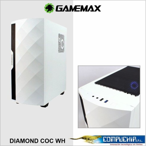 CASE GAMER GAMEMAX DIAMOND COC WH S/FUENTE