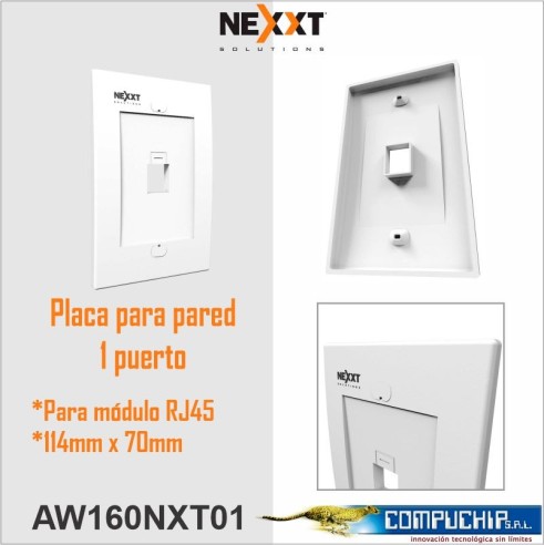 PLACA PARED SIMPLE 1 PTO, BLANCO, NEXXT