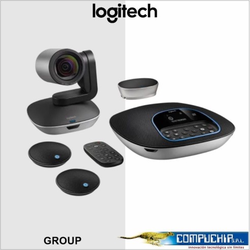 Cámara web Logitech Group FHD, 1080p, microfono, zoom digital 10x, USB 2.0 .