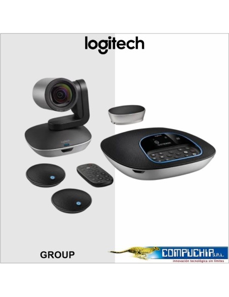 Cámara web Logitech Group FHD, 1080p, microfono, zoom digital 10x, USB 2.0 .