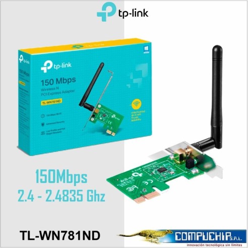 ADAPTADOR TP-LINK TL-WN781ND PCI-E INALAMBRICO DE 150BPS