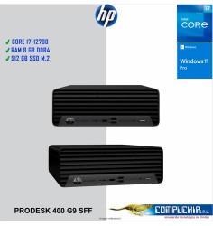 Computadora HP Prodesk 400 G9 SFF, Core i7-12700 1.60/4.90GHz 12-Cores, 8GB DDR4-3200 MHz