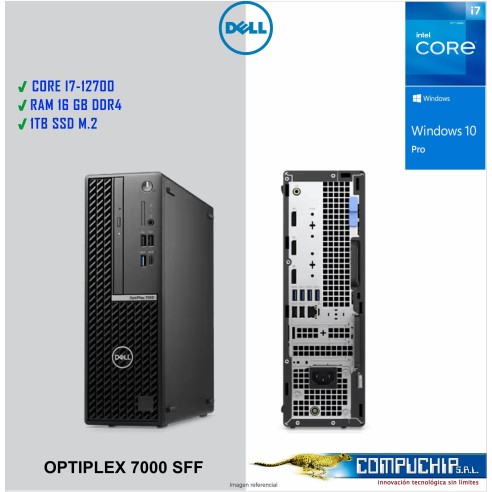 Computadora DELL Optiplex SFF 7000 Core i7-12700, 2.1/4.9GHz, 16GB DDR4-3200MHz