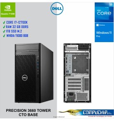 Workstation Tower DELL Precision 3660, Core i7-12700K 3.60 / 5.0GHz, 32GB DDR5-4400 MHz, SSD M.2 1TB PCIe.