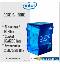 Procesador Intel Core i9-11900K 3.50 / 5.30 GHz, 16 MB Caché L3, LGA1200, 125W, 14 nm.