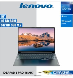Laptop Lenovo IdeaPad 5 Pro 16IAH7 16" 2.5K IPS Core i9-12900H 1.8GHz 16GB LPDDR5-4800 512GB SSD.