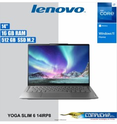 Laptop Lenovo Yoga Slim 6 14IRP8, 14" 2.2K IPS Core i7-1360P 2.2/5.0GHz 16GB LPDDR5-5200 512GB SSD.