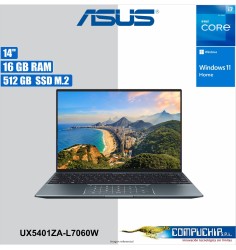 Laptop ASUS UX5401ZA-L7060W 14" FHD 2.8K(2880x1800)Core i7-12700H 2.3/4.7GHz 16GB LPDDR5 512GB M.2 .