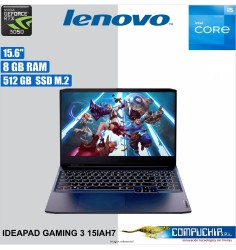 Laptop Lenovo IdeaPad Gaming 3, 15.6" FHD IPS Core i5-12450H 2.0 / 4.4GHz, 8GB DDR4-3200 512GB SSD.