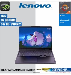 Laptop Lenovo IdeaPad Gaming 3 15.6" FHD IPS AMD Ryzen 5 6600H 3.3/4.5GHz 16GB DDR5-4800 512GB SSD.
