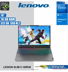 Laptop Lenovo Slim 5 16IRH8 16" WQXGA IPS Core i7-13700H 2.4/5.0GHz, 16GB DDR5-5200 512GB SSD.