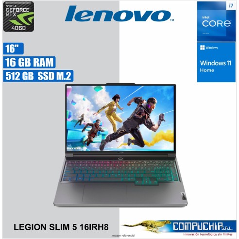 Laptop Lenovo Slim 5 16IRH8 16" WQXGA IPS Core i7-13700H 2.4/5.0GHz, 16GB DDR5-5200 512GB SSD.