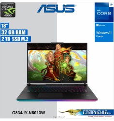 Laptop ASUS G834JY-N6013W 18" QHD+ IPS Core i9-13980HX 2.2/5.6GHz 32GB DDR5-4800 SODIMM 2TB PCIe.
