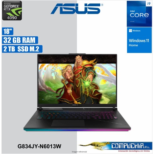 Laptop ASUS G834JY-N6013W 18" QHD+ IPS Core i9-13980HX 2.2/5.6GHz 32GB DDR5-4800 SODIMM 2TB PCIe.
