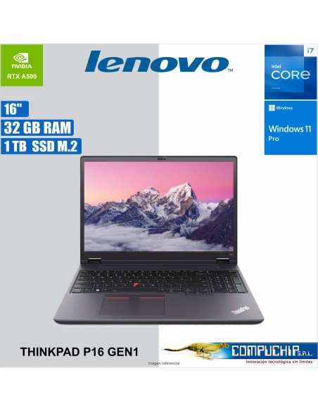 Laptop Lenovo ThinkPad P16 Gen1 16" WUXGA IPS Core i7-13700H 2.4/5.0GHz, 32GB DDR5-5600 1TB SSD M.2.