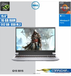 Laptop Dell G15 5515 15.6" LED FHD WVA, AMD Ryzen 7 5800H 3.2 / 4.4GHZ, 16GB DDR4, 512GB SSD M.2.