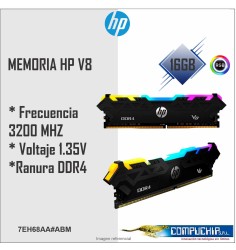 Memoria HP V8, 16GB, DDR4, 3200 MHz, PC4-25600, 1.35V, CL16