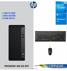 Computadora HP ProDesk 400 G9 Desktop SFF Core i5-12500 3.00 / 4.60GHz 8GB DDR4-3200 512GB SSD.