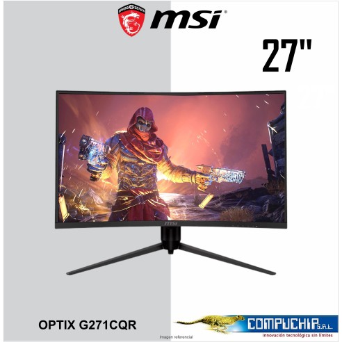 Monitor MSI Optix G271CQR, 27" CURVO(1000R) 2560x1440 (WQHD) VA, HDMI(2)/DP(1)/Earphone(1)
