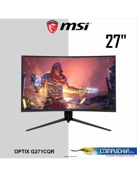 Monitor MSI Optix G271CQR, 27" CURVO(1000R) 2560x1440 (WQHD) VA, HDMI(2)/DP(1)/Earphone(1)