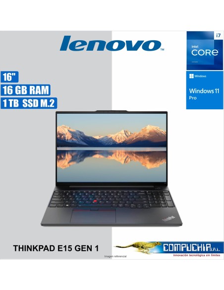 Laptop Lenovo ThinkPad E16 Gen 1 16" WUXGA IPS, Core i7-1355U 1.7/5.0GHz, 16GB DDR4-3200 1TB SSD M.2.