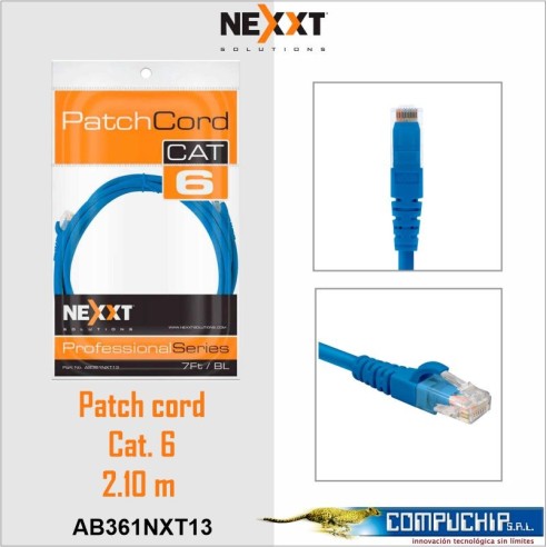 PATCH CORD UTP CAT. 6, NEXXT , 2.1 METROS